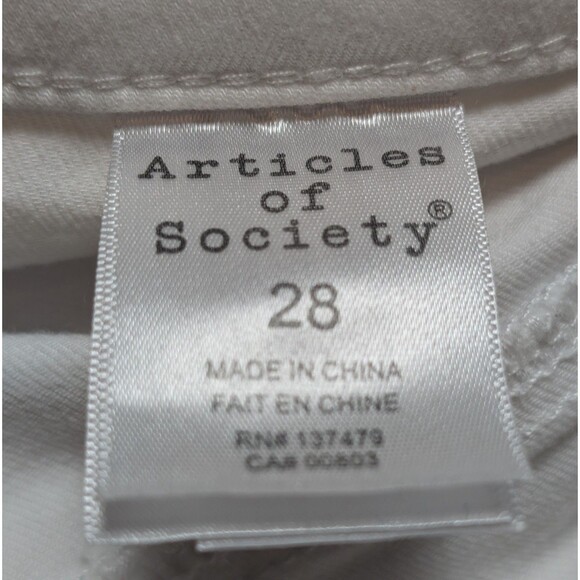 Articles Of Society White Flare Jeans Size 28 Stretch Jamaica Wash Los Angeles - Picture 6 of 12